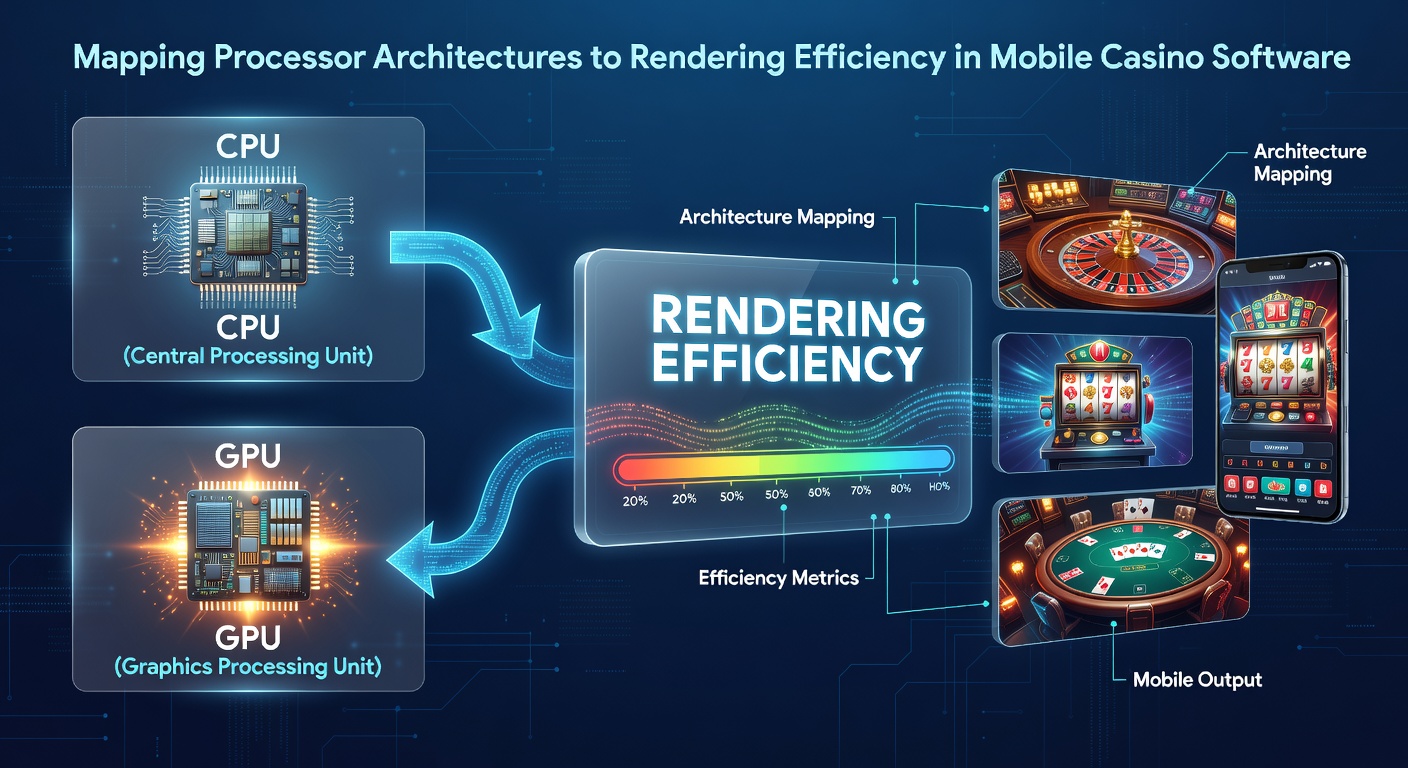 Performance charts comparing rendering efficiency across different mobile processor architectures used in casino software
